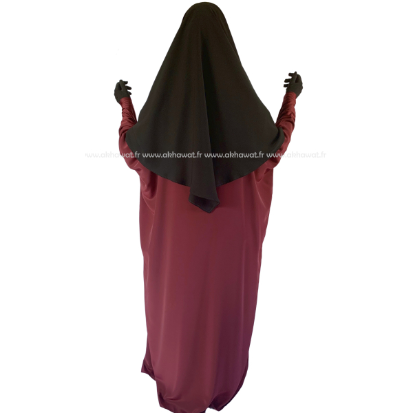 Khimar court - Noir intense - El bassira