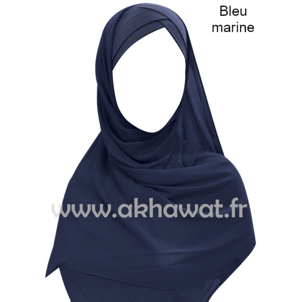 Hijab bonnet intégré croisé - Bi-matière
