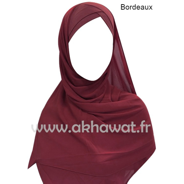Hijab bonnet intégré croisé - Bi-matière