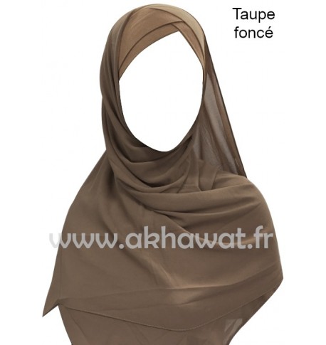 Hijab bonnet intégré croisé - Bi-matière