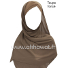 Hijab bonnet intégré croisé - Bi-matière