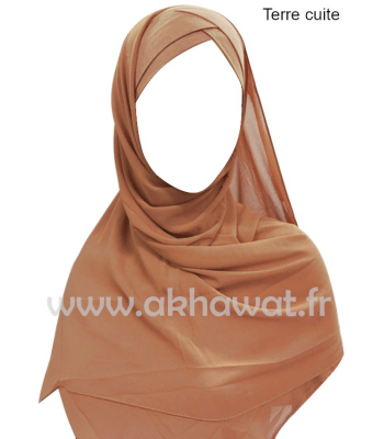 Hijab bonnet intégré croisé - Bi-matière