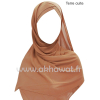 Hijab bonnet intégré croisé - Bi-matière