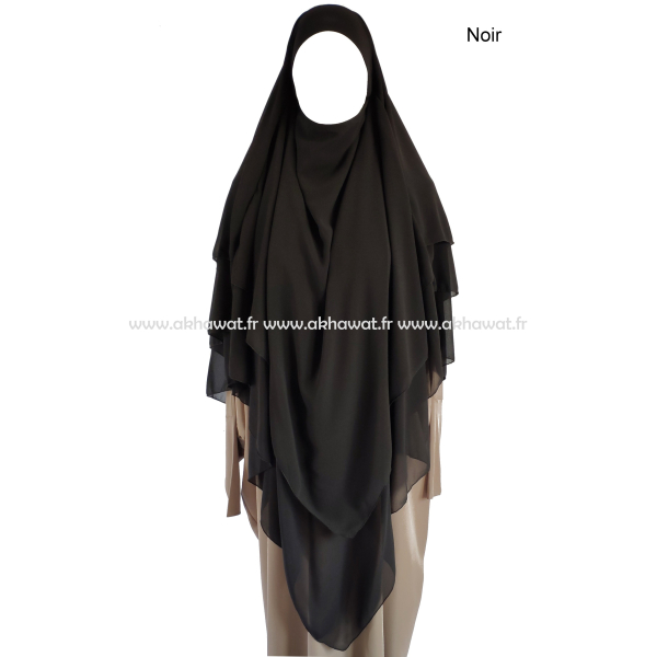 Khimar 3 voiles - Mousseline crêpe
