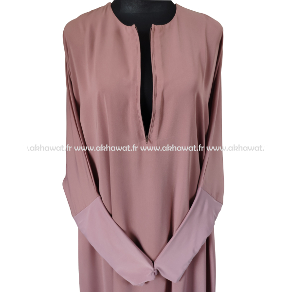 Abaya Papillon manches serrées lycra - Ouverture zip