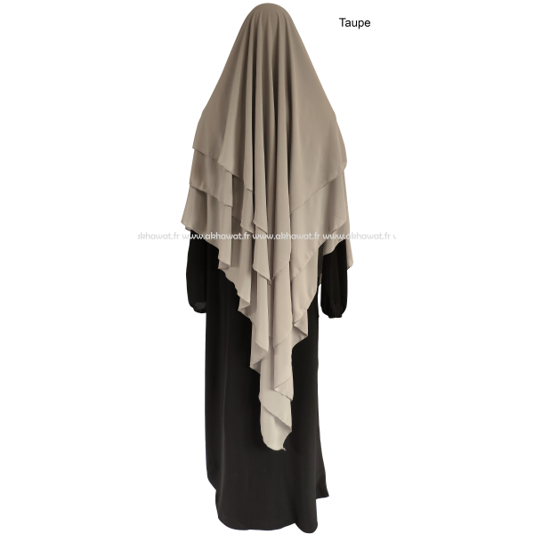 Khimar 3 voiles - Mousseline crêpe