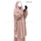 French Jilbab with harem pants - Peach skin