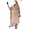 Jilbab manches serrées - 2 pièces sarouel - Microfibre léger