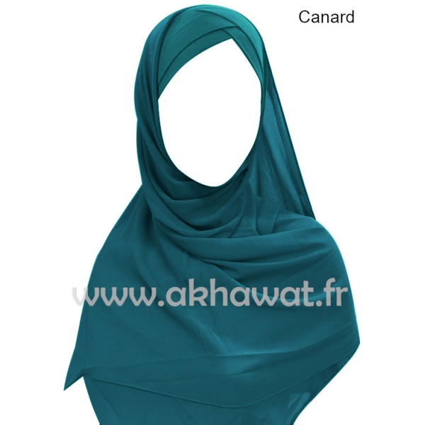 Hijab bonnet intégré croisé - Bi-matière