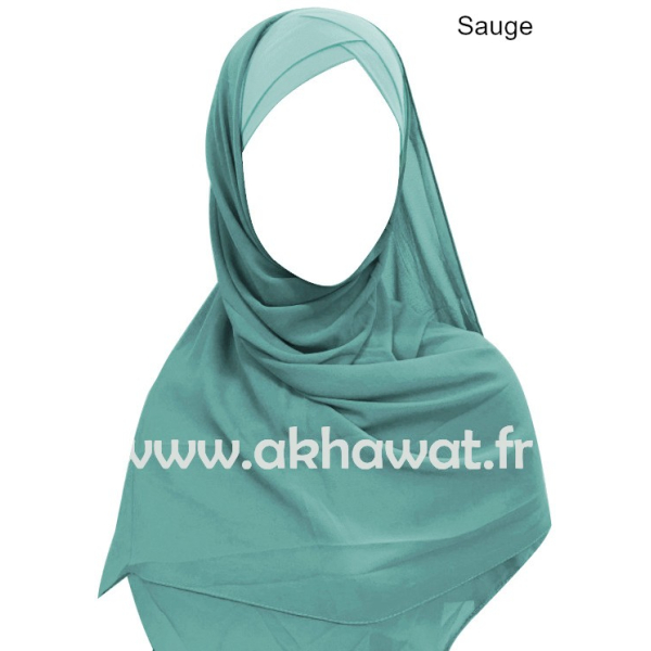 Hijab bonnet intégré croisé - Bi-matière