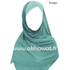 Hijab bonnet intégré croisé - Bi-matière