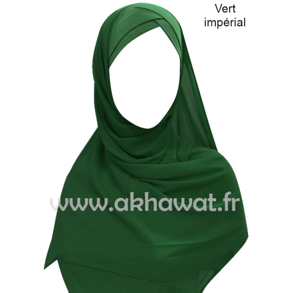 Hijab bonnet intégré croisé - Bi-matière