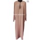 Abaya Papillon manches serrées lycra - Ouverture zip