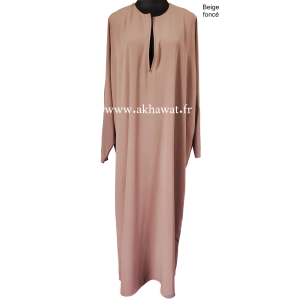 Abaya Papillon manches serrées lycra - Ouverture zip