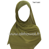 Hijab bonnet intégré croisé - Bi-matière