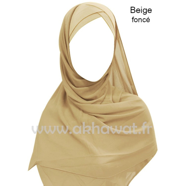 Hijab bonnet intégré croisé - Bi-matière