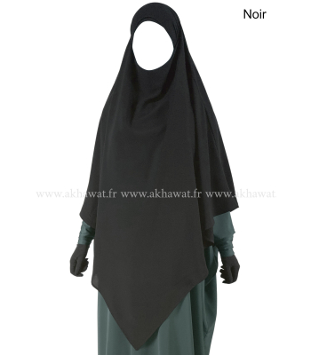 Khimar extra-long pointu - Noir intense - El bassira