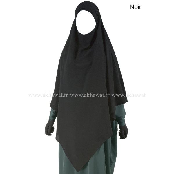 Khimar extra-long pointu - Noir intense - El bassira