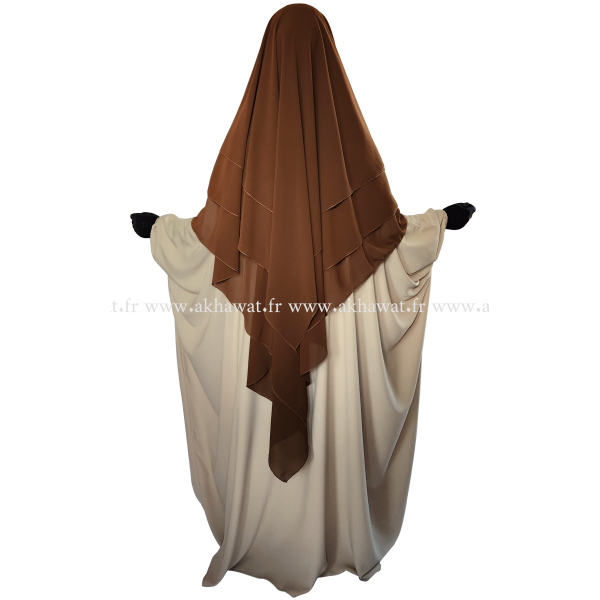 Khimar 3 voiles - Mousseline crêpe