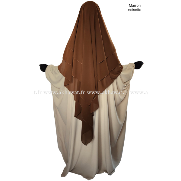 Khimar 3 voiles - Mousseline crêpe