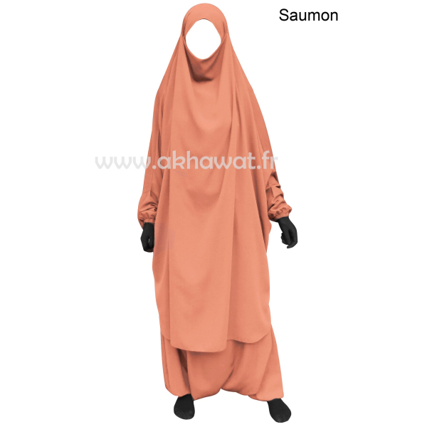 Jilbab 2 pièces sarouel - Microfibre Léger - El bassira