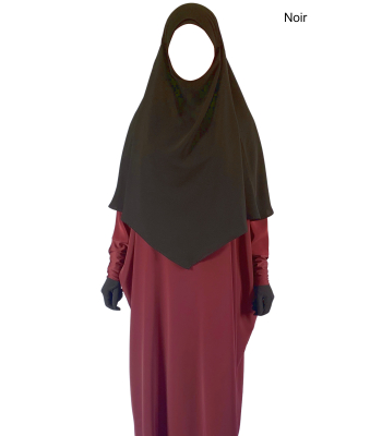 Khimar court - Noir intense - El bassira