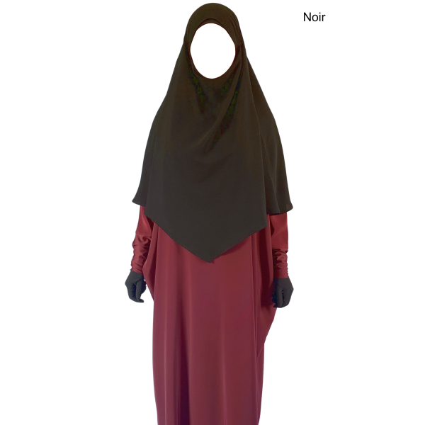 Khimar court - Noir intense - El bassira