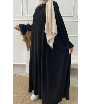 Abaya évasée avec zip