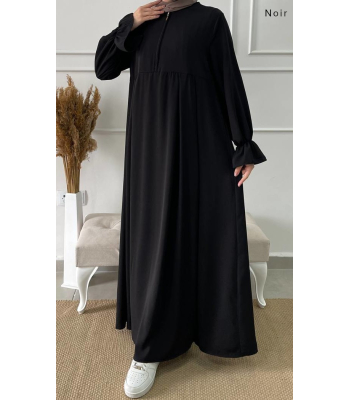 Abaya évasée avec zip