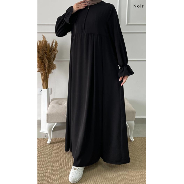 Abaya évasée avec zip