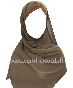 Hijab bonnet intégré croisé - Bi-matière