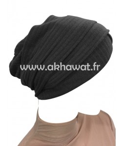 Striped knit turban cap