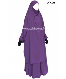 French Jilbab with flared skirt - Light microfiber