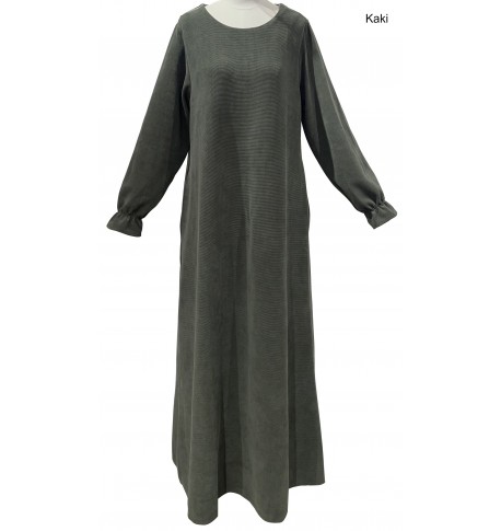 Abaya Velour Hiver - Manches Tulipe