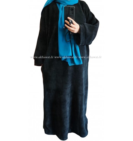 Velvet ample abaya - with pockets