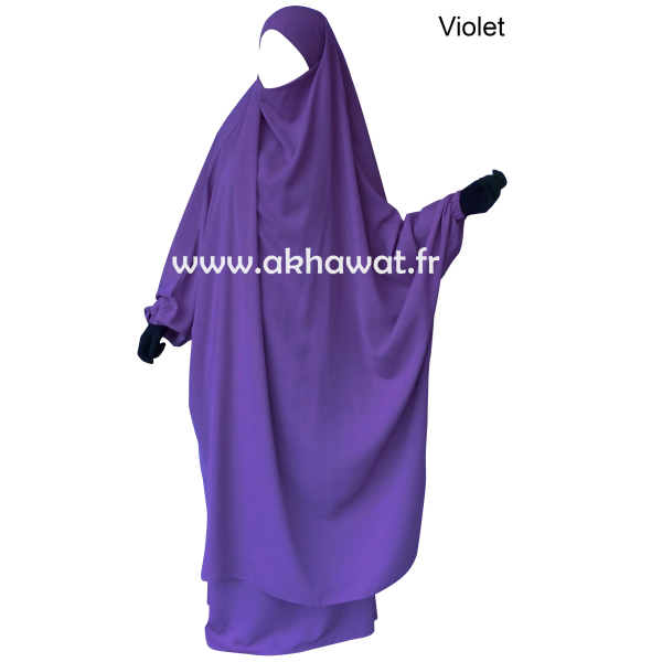 Jilbab 2 pièces jupe droite - Microfibre Léger - El bassira