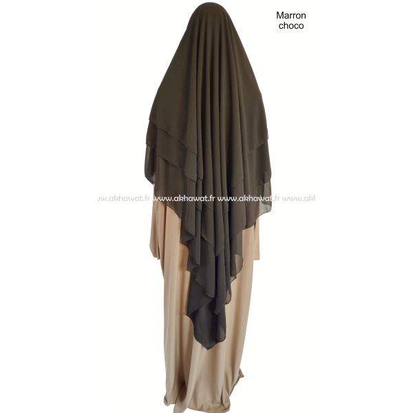 Khimar 3 voiles - Mousseline crêpe