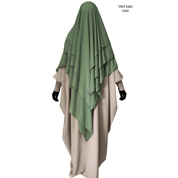 Khimar 3 voiles - Mousseline crêpe