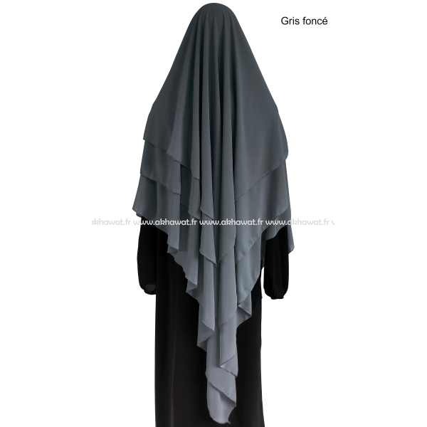 Khimar 3 voiles - Mousseline crêpe