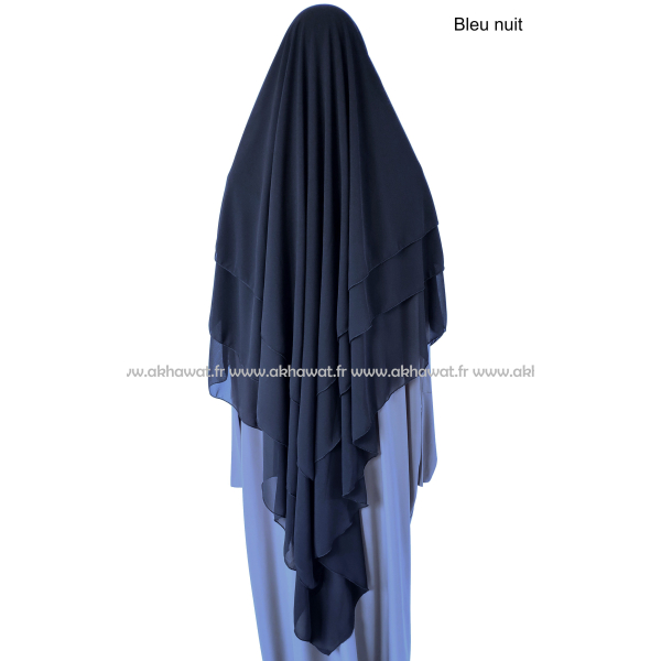 Khimar 3 voiles - Mousseline crêpe