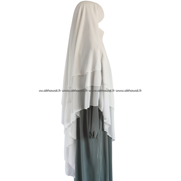 Khimar 3 voiles - Mousseline crêpe