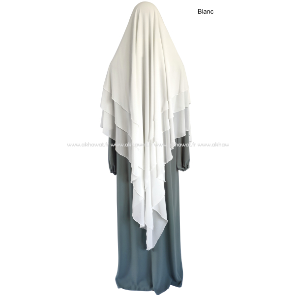 Khimar 3 voiles - Mousseline crêpe