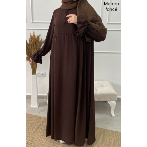 Abaya évasée avec zip