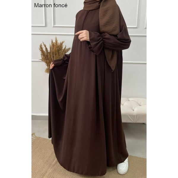 Flared abaya with zipper - Silk of Medina