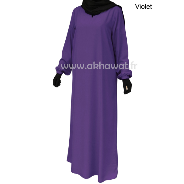 Abaya manches élastiquées - Microfibre léger - El bassira
