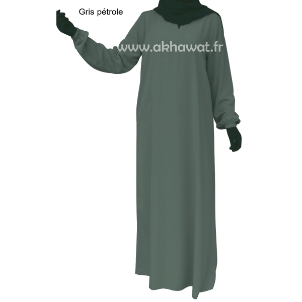 Abaya manches élastiquées - Microfibre léger - El bassira