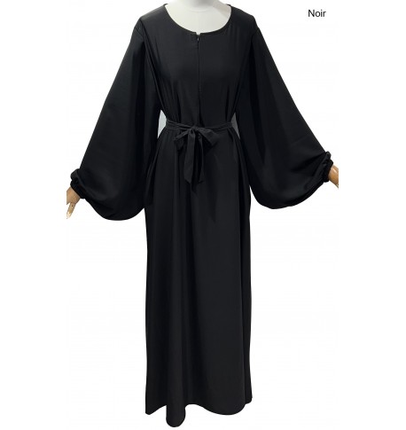 Flared abaya, zip opening