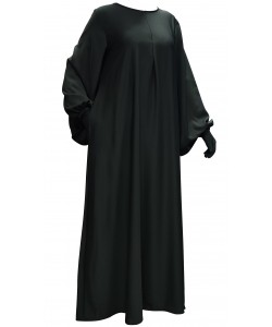 Flared abaya, zip opening