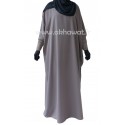 Abaya ouverture zip - Papillon manches serrées lycra