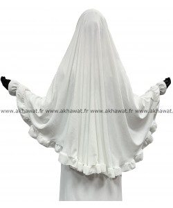 Long round khimar with ruffles